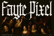 Fayte Pixel Retro Blackletter font, a Font by That That Creative (Thumbnail 1 of 15)