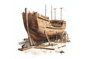 Prompt Watercolor Noah's Ark Clipart, a Decorative Illustration by Creative design (Thumbnail 3 of 7)