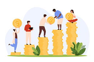 Stacking Coins Financial Growth, a Finance Illustration by Flashvector