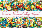 Summer Stained Glass Clipart Bundle., an Illustration by SVGArt (Thumbnail 1 of 9)