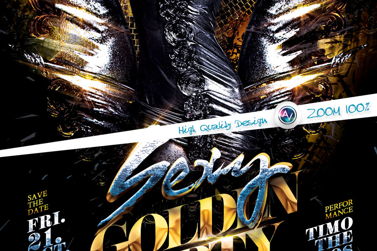 Sexy Golden Party Flyer Template, a Flyer Template by Amorjesu.com (Photo 4 of 4)