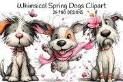 Whimsical Spring Dogs Clipart, an Illustration by Daily.Designs (Thumbnail 1 of 7)