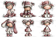 Whimsical Dolls Clipart Bundle, an Illustration by Craft Nest (Thumbnail 6 of 8)