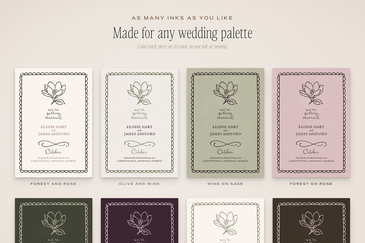 Floral Wedding Invite & Sign Creator, an Object Graphic by The October Creative (Photo 8 of 22)