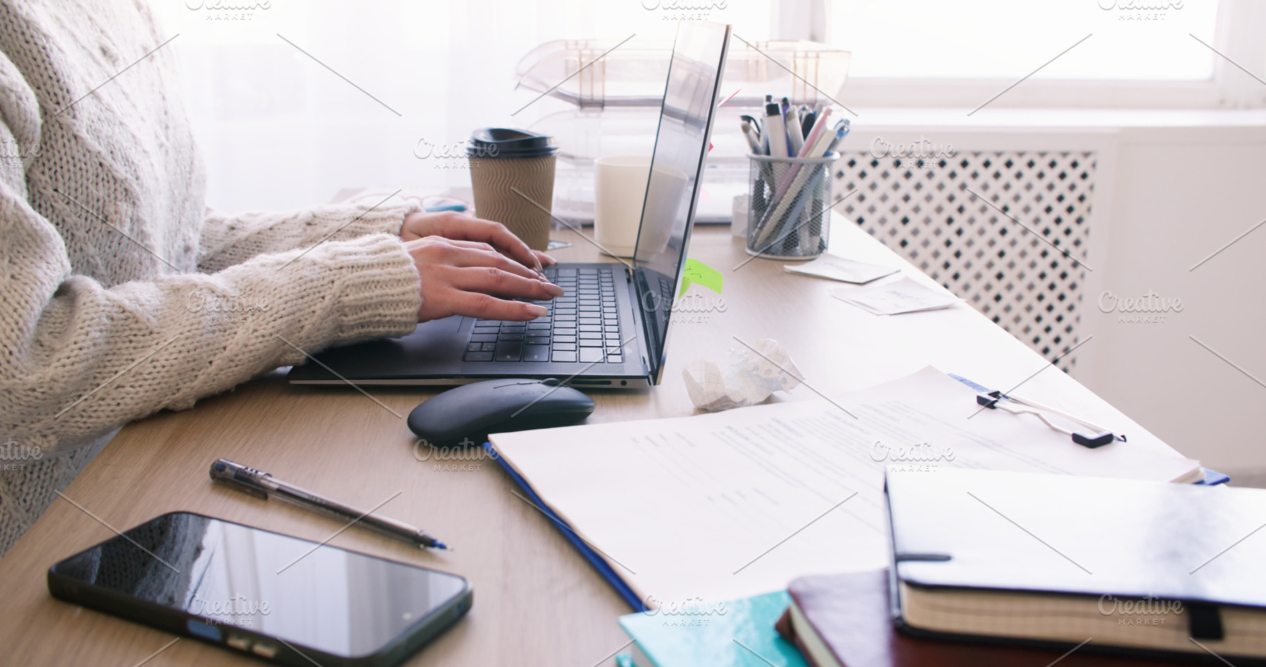 Office woman distance work laptop, a Person Photo by Photo Drive Studio
