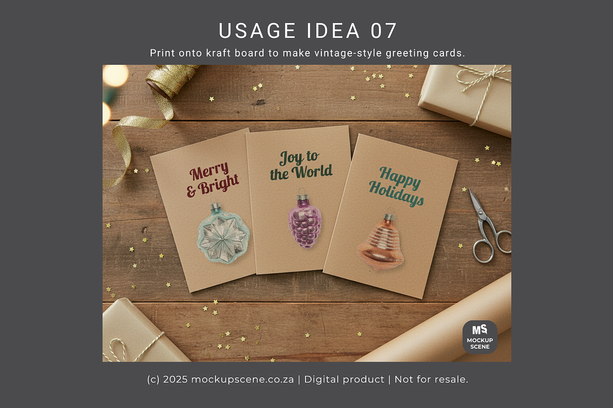 Vintage Christmas Ornaments Objects, an Object Graphic by Mockup Scene (Photo 11 of 12)
