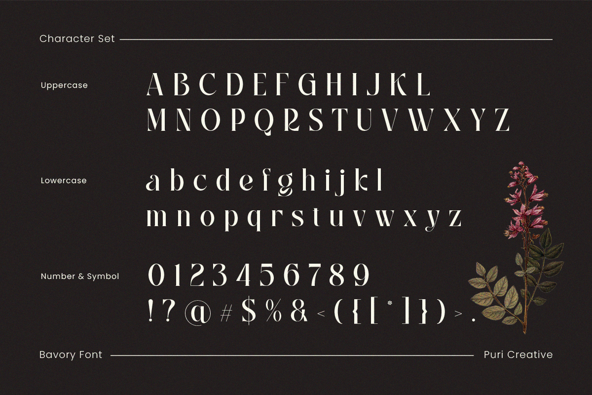 Bavory - Elegant Modern Twist Serif, a Serif Font by PuriCreative (Photo 9 of 9)