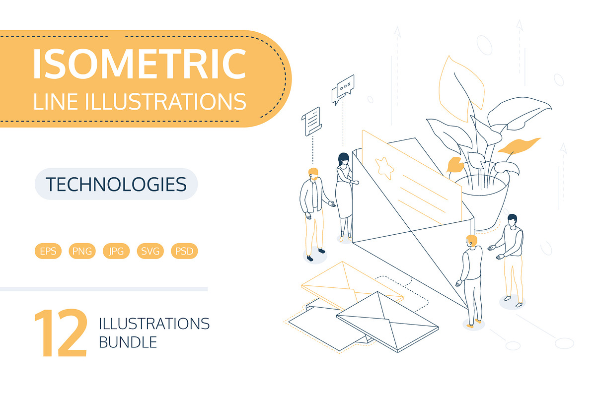 Technologies - Line Isometric Images, an iPhone Mockup by Boyko Pictures (Photo 1 of 14)