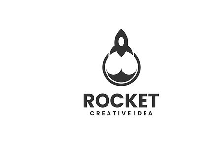 Logo Illustration Rocket Silhouette