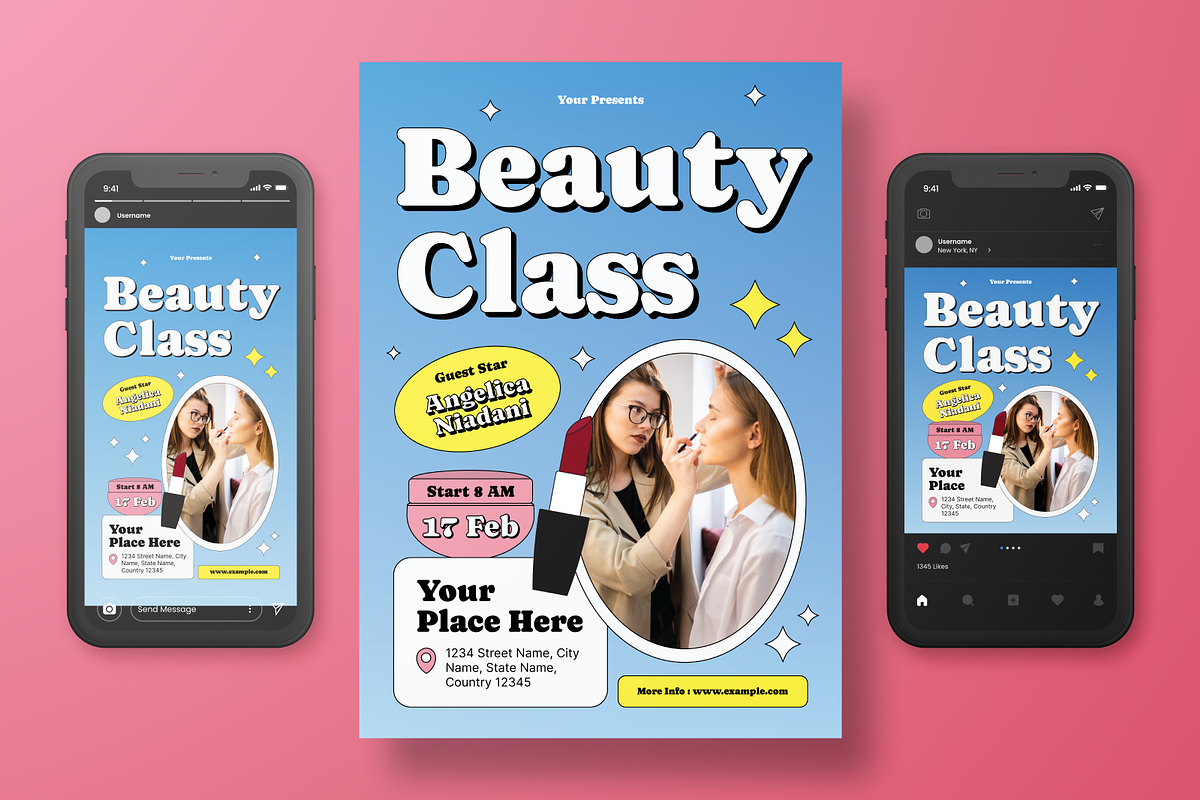 Beauty Class Flyer Set, a Flyer Template by Annora Studio (Photo 4 of 6)