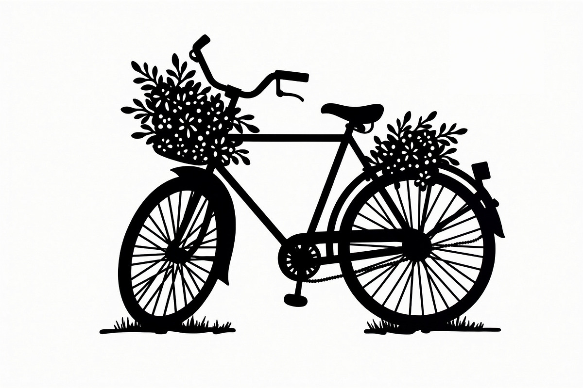 Charming Bicycle with Flowers, an Illustration by Amazin_art (Photo 14 of 21)