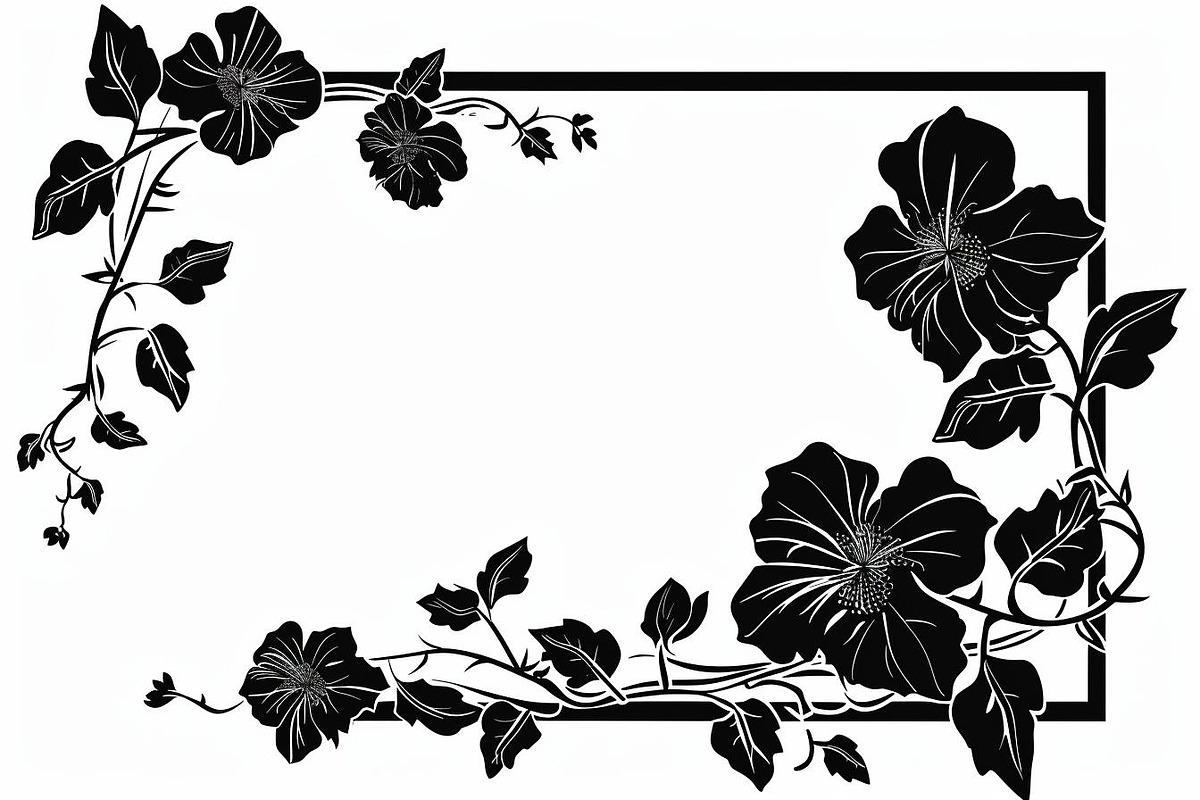 Black Flower Border Bundle, an Illustration by hafijul (Photo 4 of 9)