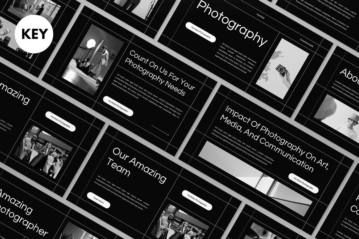 Black Portfolio Photography Keynote, a Presentation Template by graphicook (Photo 1 of 4)