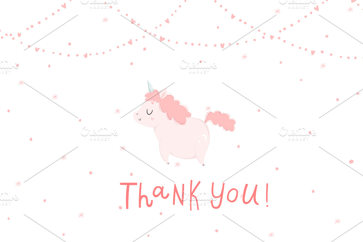 Unicorn baby - cute pink nursery set, an Animal Illustration by Artnis (Photo 7 of 7)