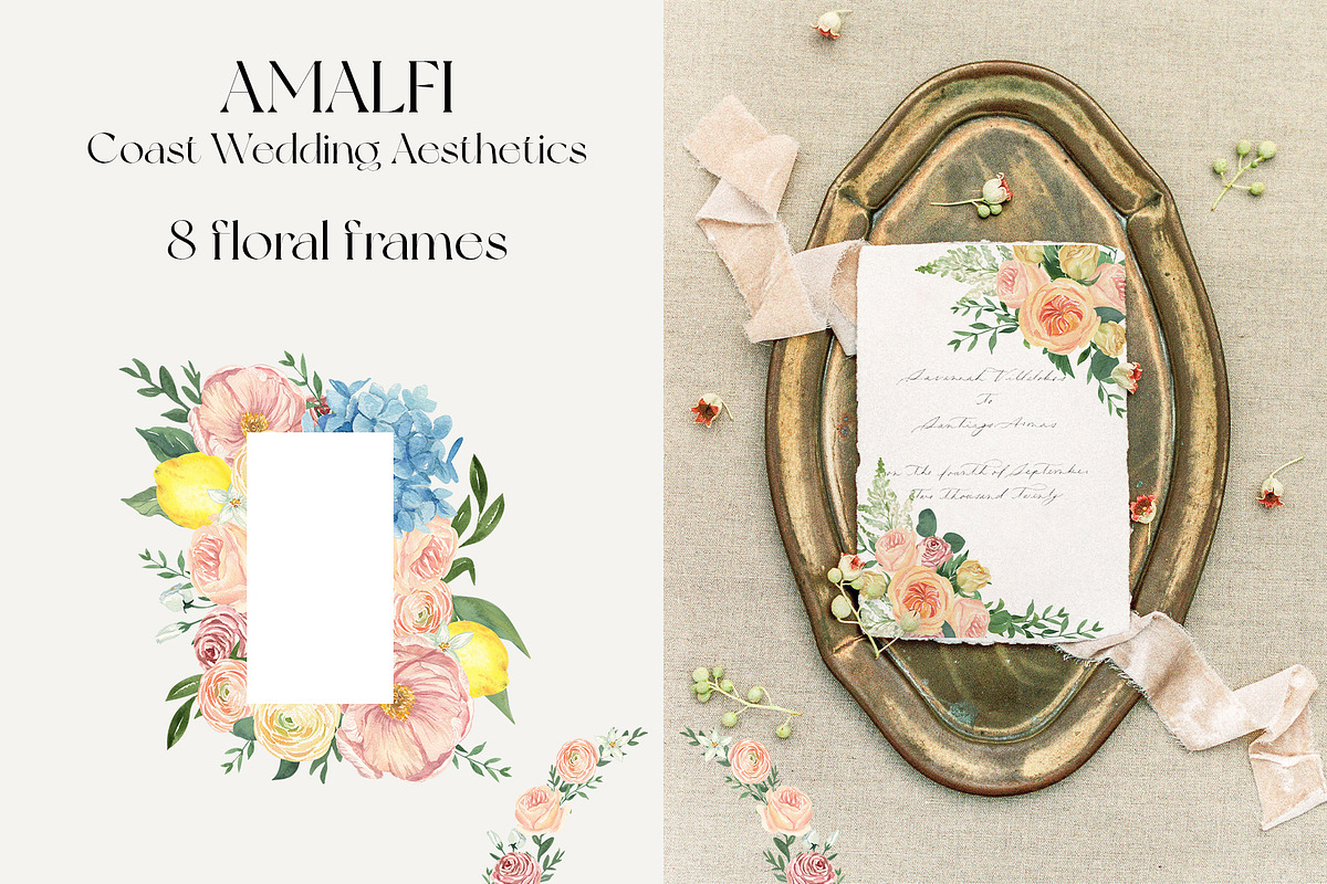 Amalfi Coast Mediterranean Wedding, a Decorative Illustration by Catch the Dream Art (Photo 9 of 17)