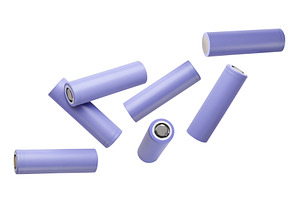Lithium batteries flying close-up on, an Industrial Photo by innakreativ