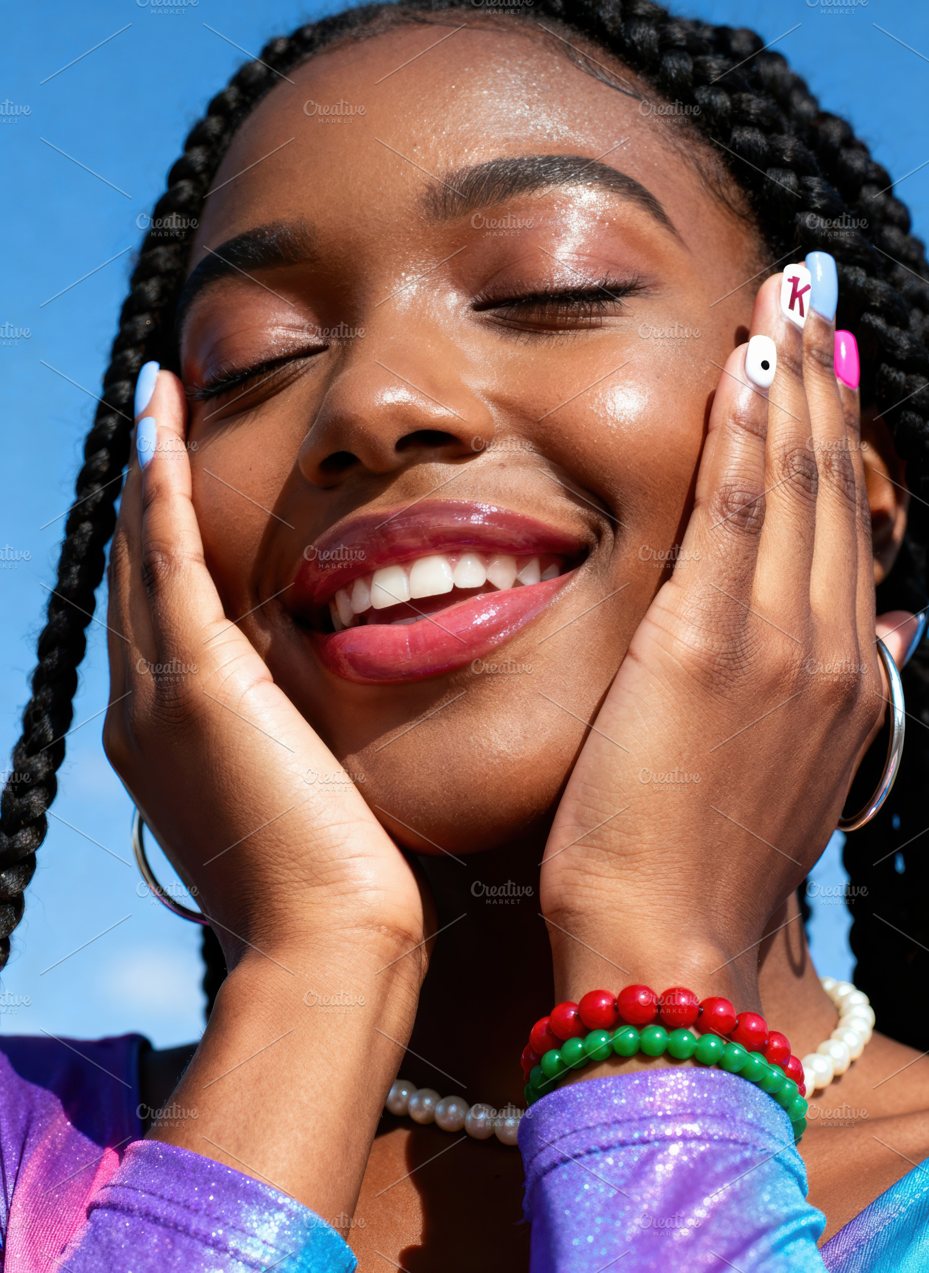 Young Black Woman with Glowing Skin, a Person Photo by Virgo Studio