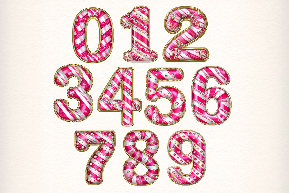 Candy Cane Alphabet Clipart, an Illustration by Dream Creation (Photo 2 of 3)