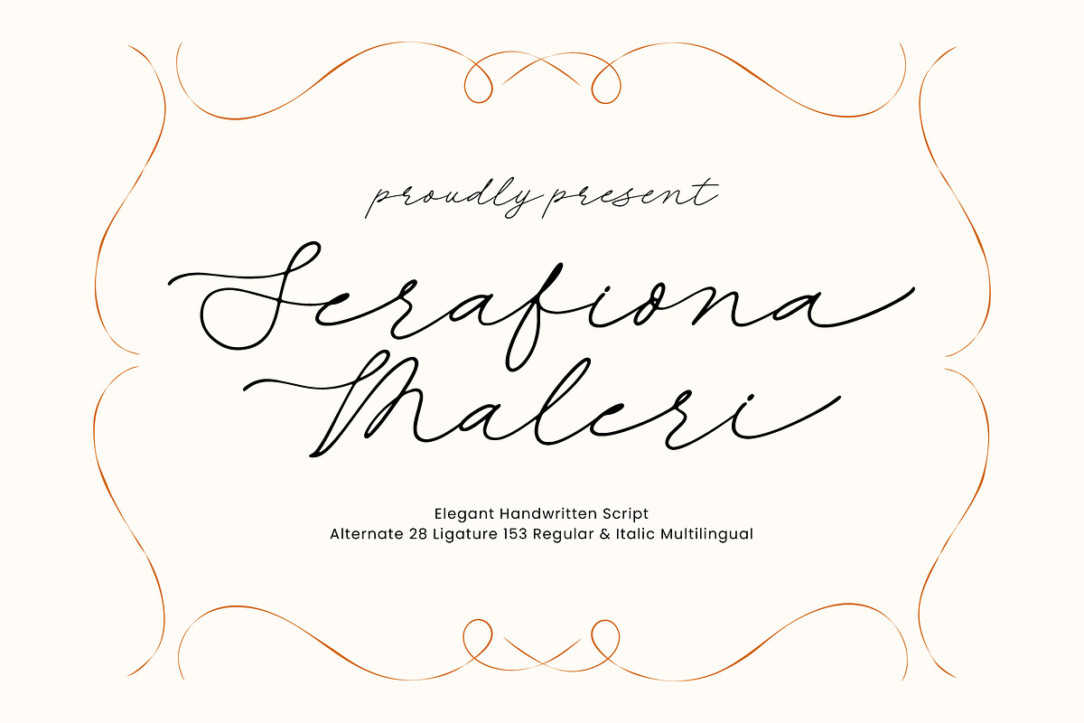 Serafiona Maleri Elegant Handwritten, a Script Font by Letterena Studios Script (Photo 1 of 15)