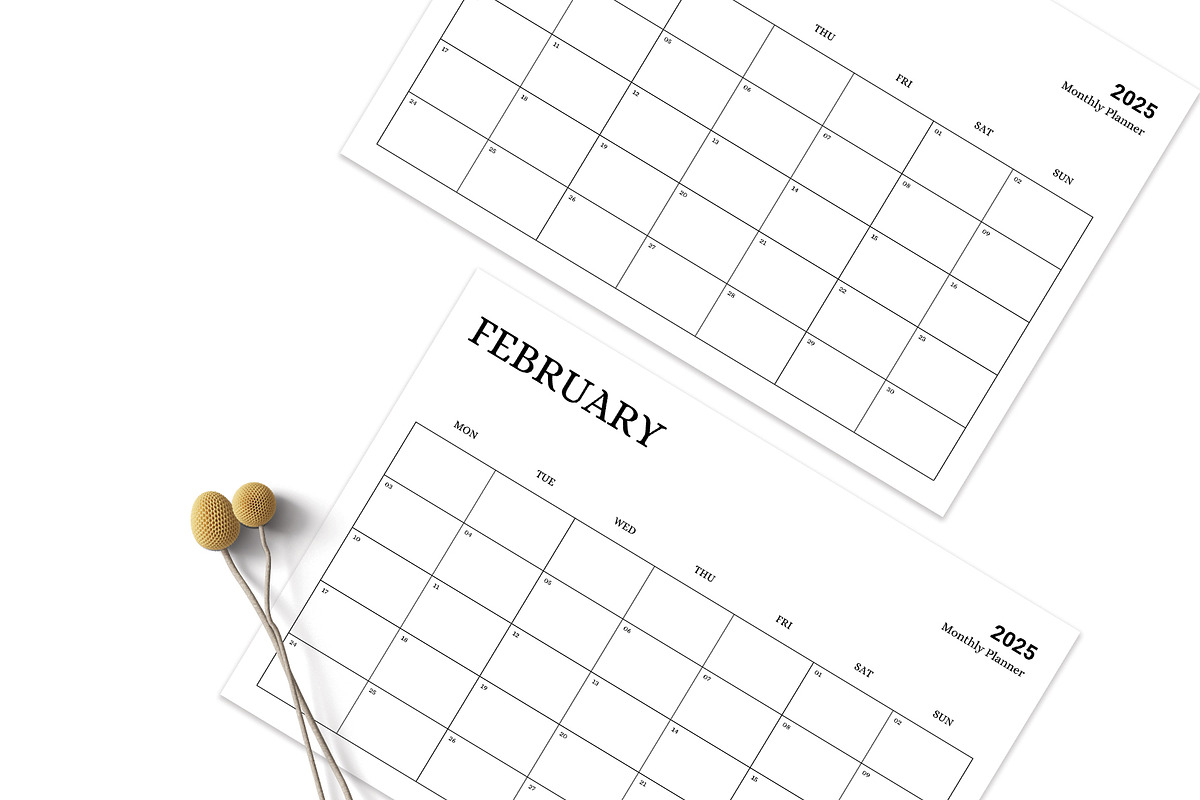 Monthly Planner 2025, a Stationery Template by Design Zone (Photo 4 of 5)