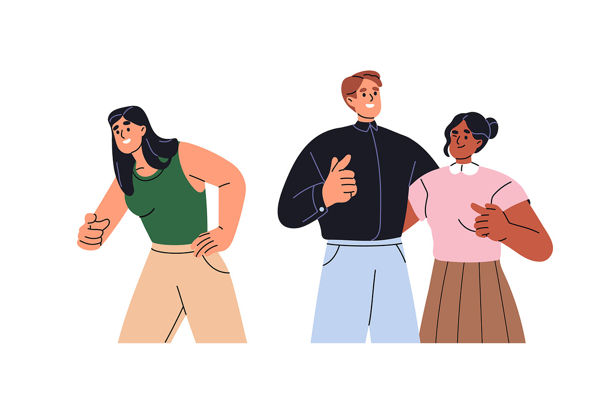 Happy people point at you set, a Person Illustration by PaperTrident (Photo 8 of 12)