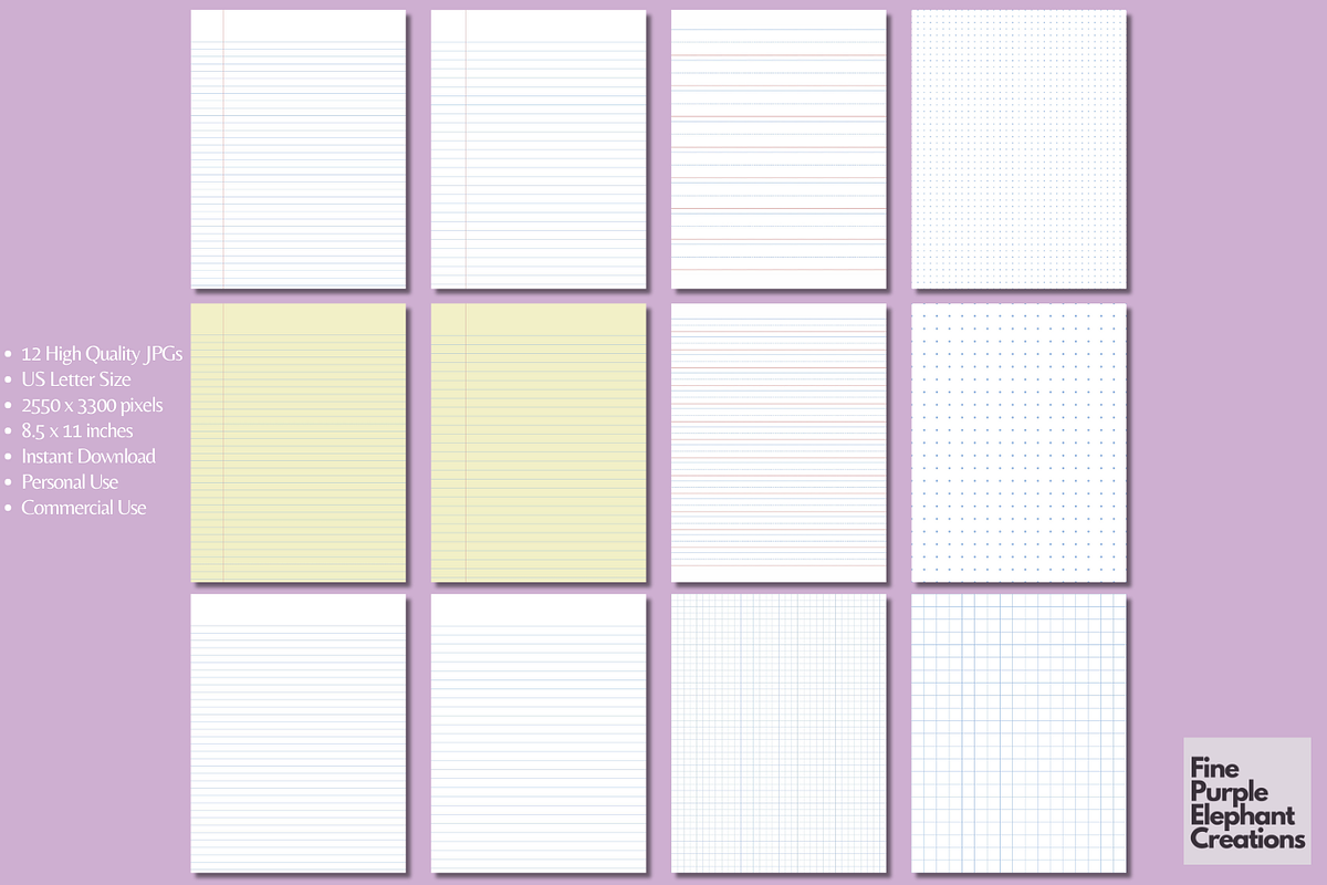 School Paper | Writing Sheets, a Texture Graphic by Fine Purple Elephant