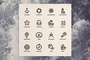 16 Marine & Travel line logos