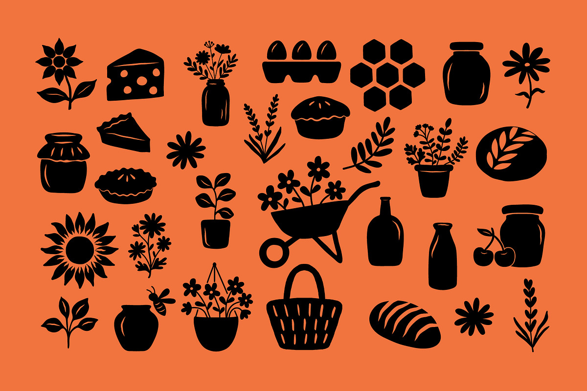 FARMERS MARKET, HAND DRAWN SET, a Food Illustration by NatalieArtShop (Photo 4 of 14)