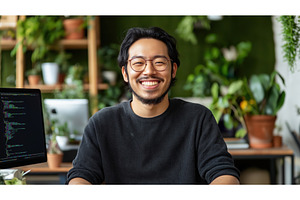 Asian male software developer, a Person Photo by Sergey Kotenev