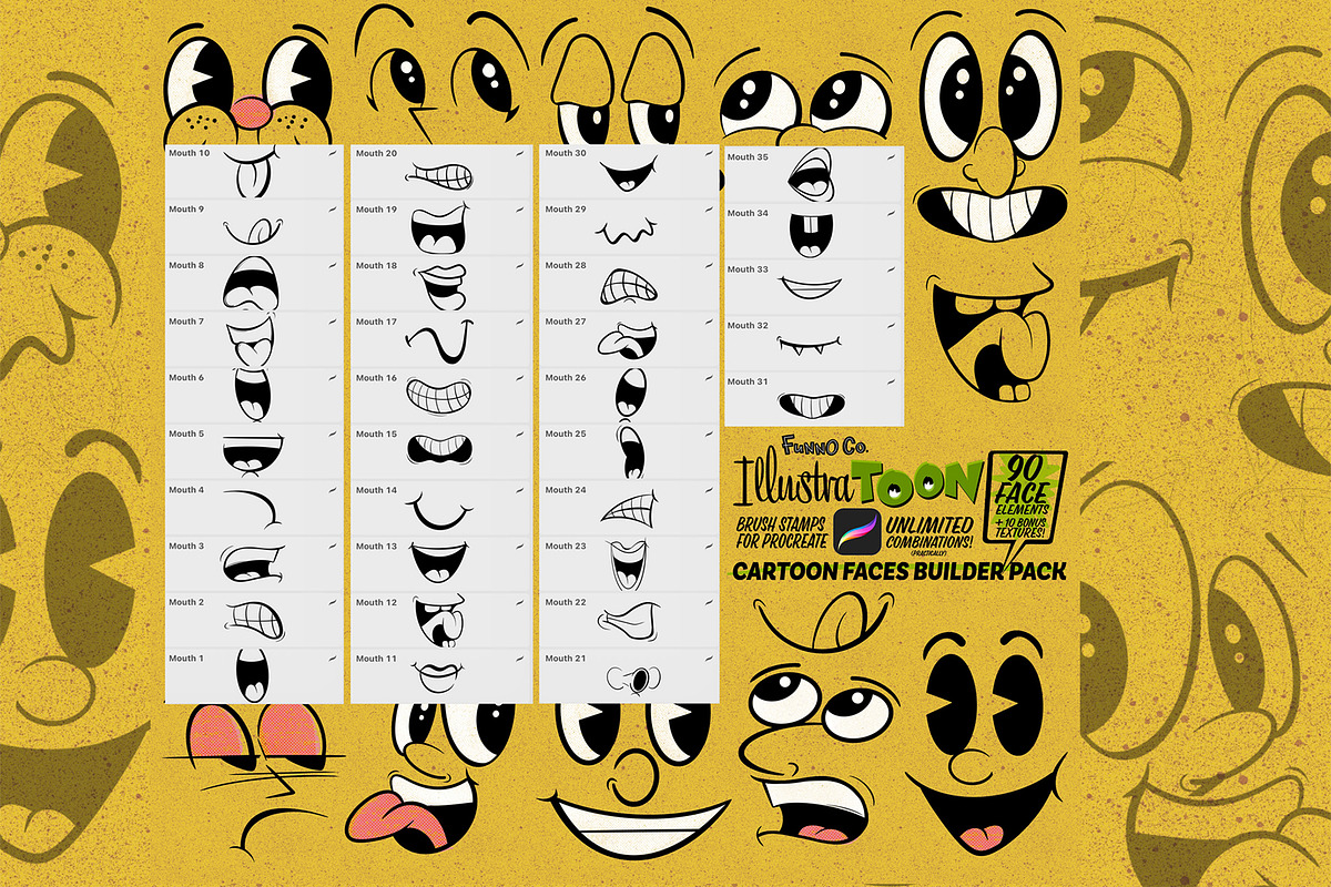 Procreate Bundle! Cartoon Creator, a Brushes & More by Funno Co. (Photo 4 of 10)
