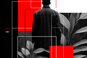 Abstract modern composition with man, a Person Photo by MistyDay