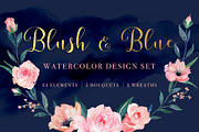 Sale- Blush & Blue Design Set, an Illustration by Art by Lin (Thumbnail 1 of 6)