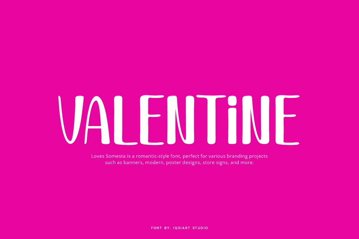 Loves Somesta - Romantic Font, a Handwritten Font by Iqsiart Studio (Photo 2 of 7)