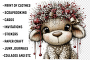 Cute Animals Christmas Clipart, a Transportation Illustration by SinaCreation (Thumbnail 3 of 9)