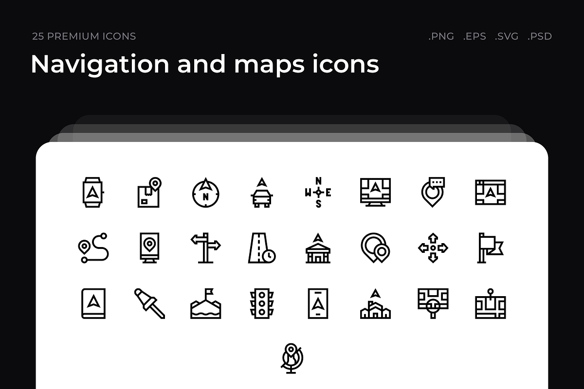 Navigation and maps icons, an Outline Icon by Guapoo