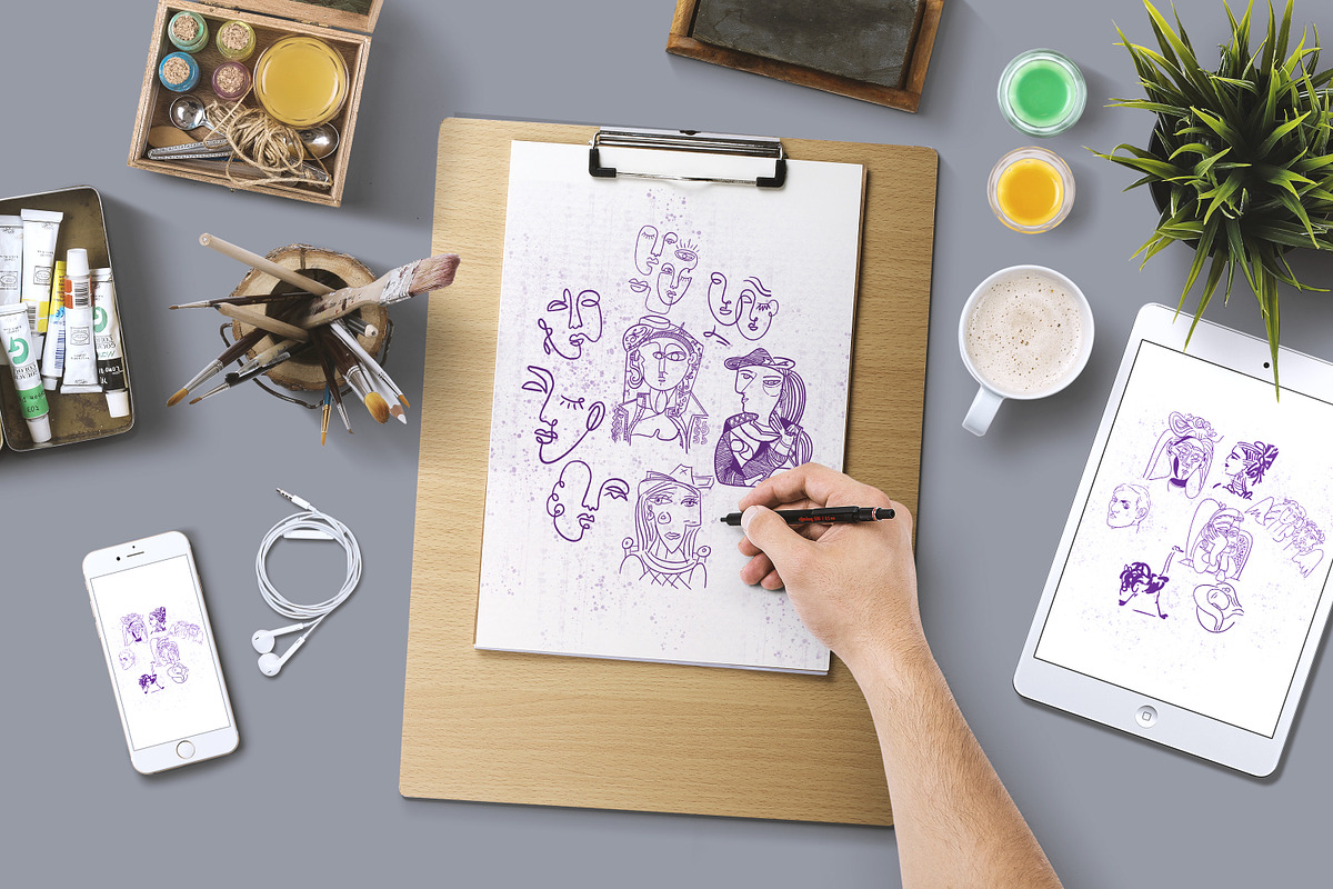 Picasso Line Art Procreate BUNDLE 4, a Brush Add-On by Manifesto Design Gallery (Photo 6 of 28)