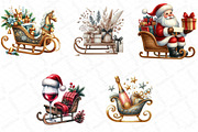 Christmas Sleigh Sublimation Clipart, an Illustration by DreamPrint404 (Thumbnail 2 of 5)