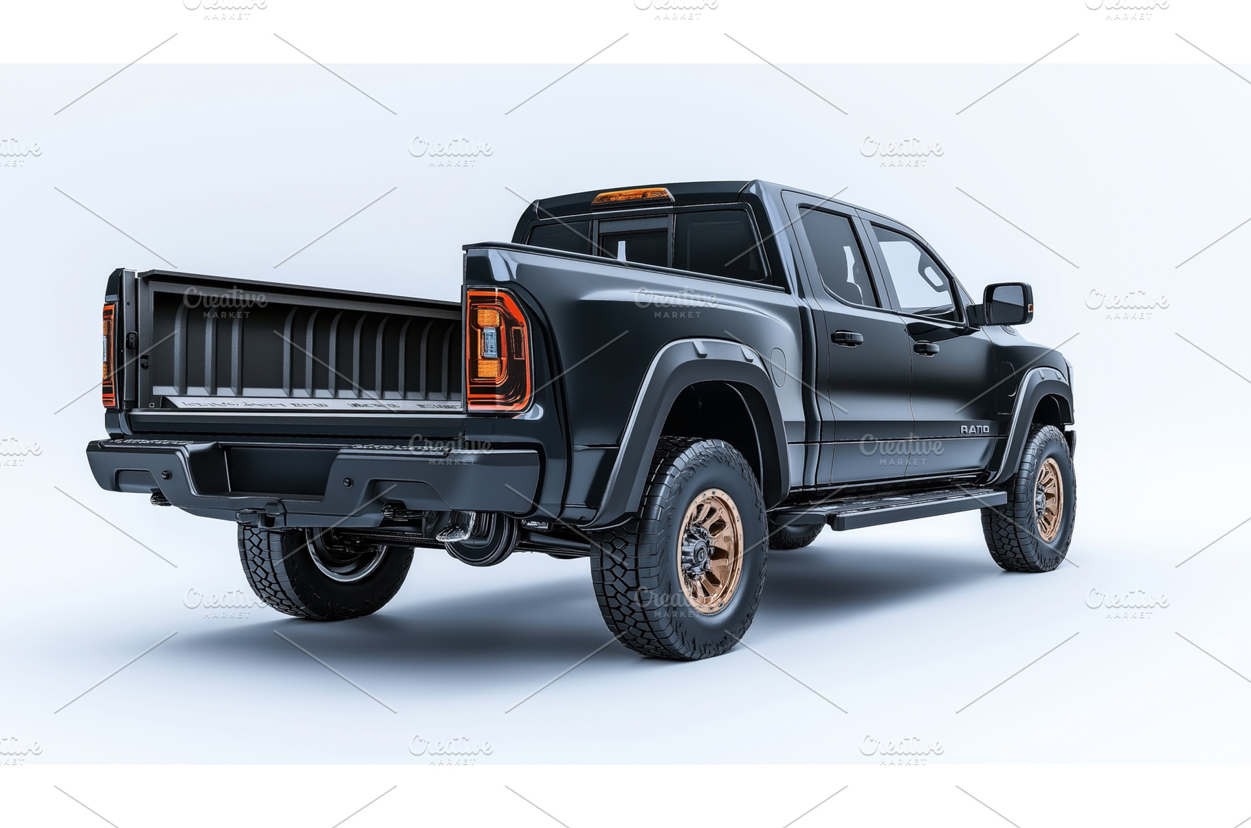 A black pickup truck with the, a Transportation Photo by Sergey Kotenev