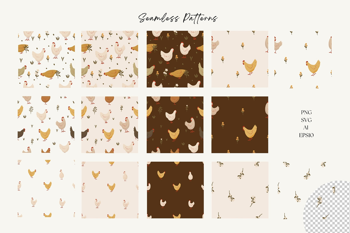 Cute Chickens & Florals Nursery Art, an Animal Illustration by Jenteva Art (Photo 13 of 16)