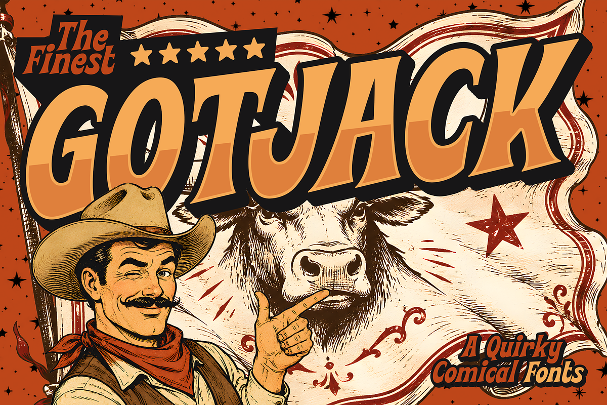Gotjack - Vintage Comic Fonts, a Serif Font by Konstantine Studio (Photo 1 of 8)