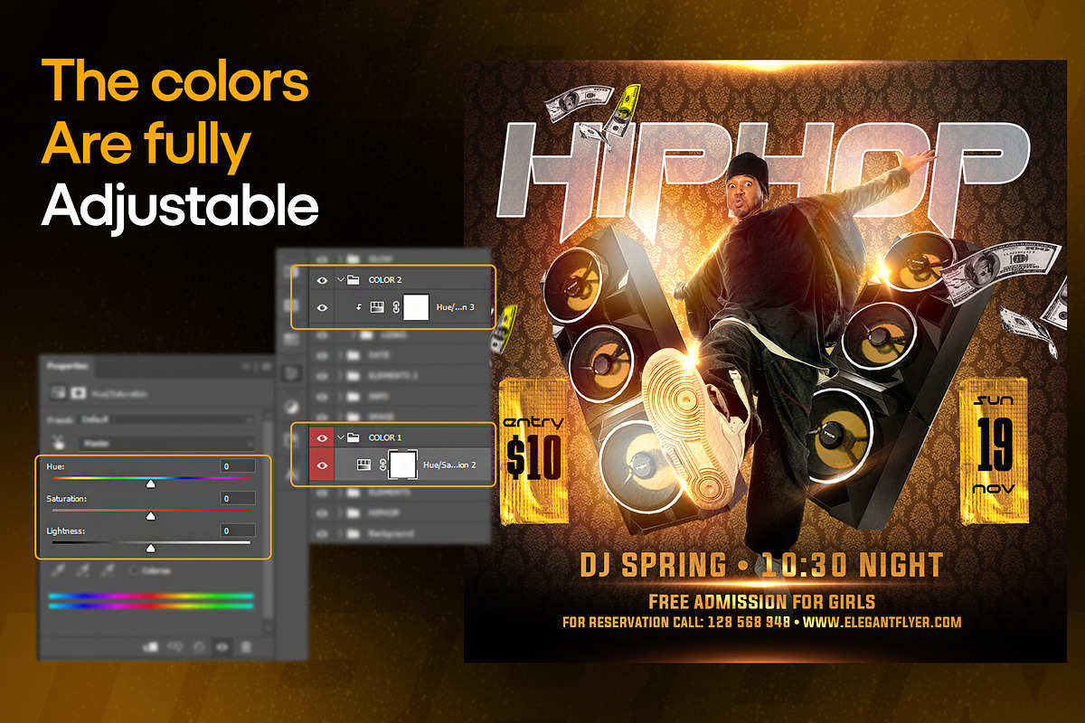 Hip-Hop Party Flyer Template, a Flyer Template by Raytas Studio (Photo 3 of 5)