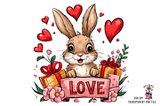 Bunny love PNG Clipart Bundle, a Graphic by Clipart Bloom (Thumbnail 4 of 12)