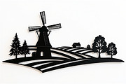 Dutch Windmill Field Set, an Illustration by jahid234 (Thumbnail 8 of 10)