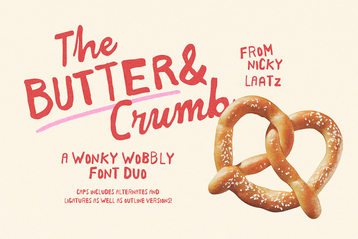 Butter And Crumb Font Duo, a Handwritten Font by Nicky Laatz (Photo 1 of 19)