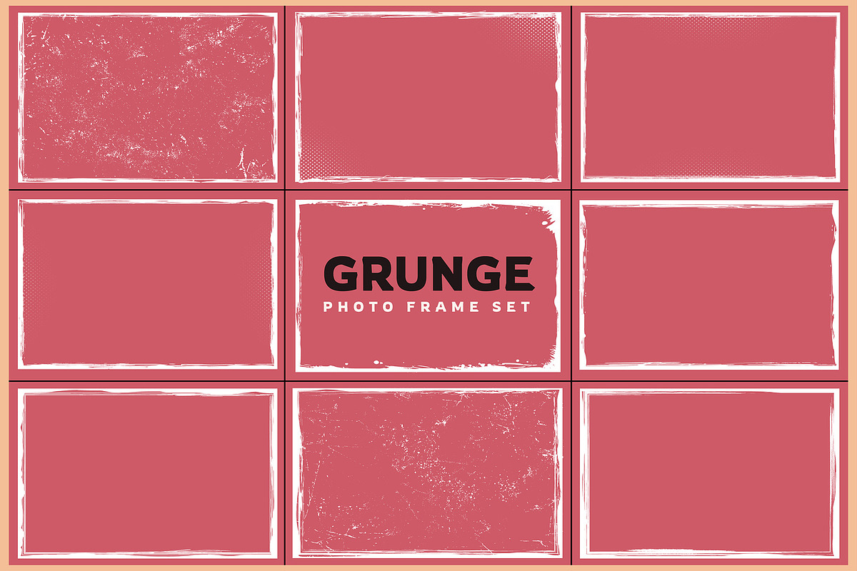 Vector Grunge Photo Frame Design, a Decorative Illustration by Photoshop Action (Photo 3 of 5)