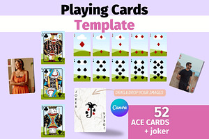 Playing Cards Template, Cards Canva, a Design Template by GraphiCarola