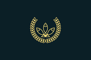 circular wheat leaf and fish logo, a Branding & Logo Template by Rasagama Studio
