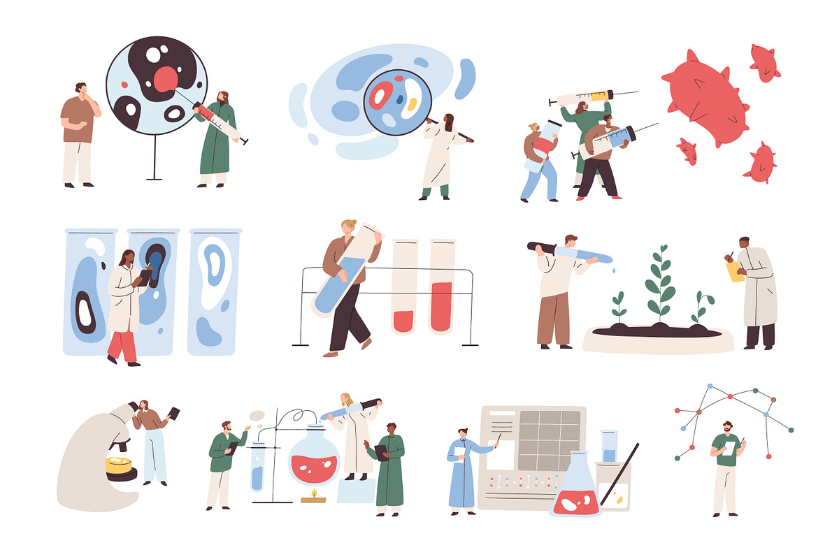 Scientists conduct research concept, a Healthcare Illustration by Good Studio (Photo 1 of 10)