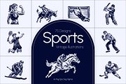 Vintage Sports Illustration Set, a Sport Illustration by Prosymbols (Thumbnail 1 of 8)