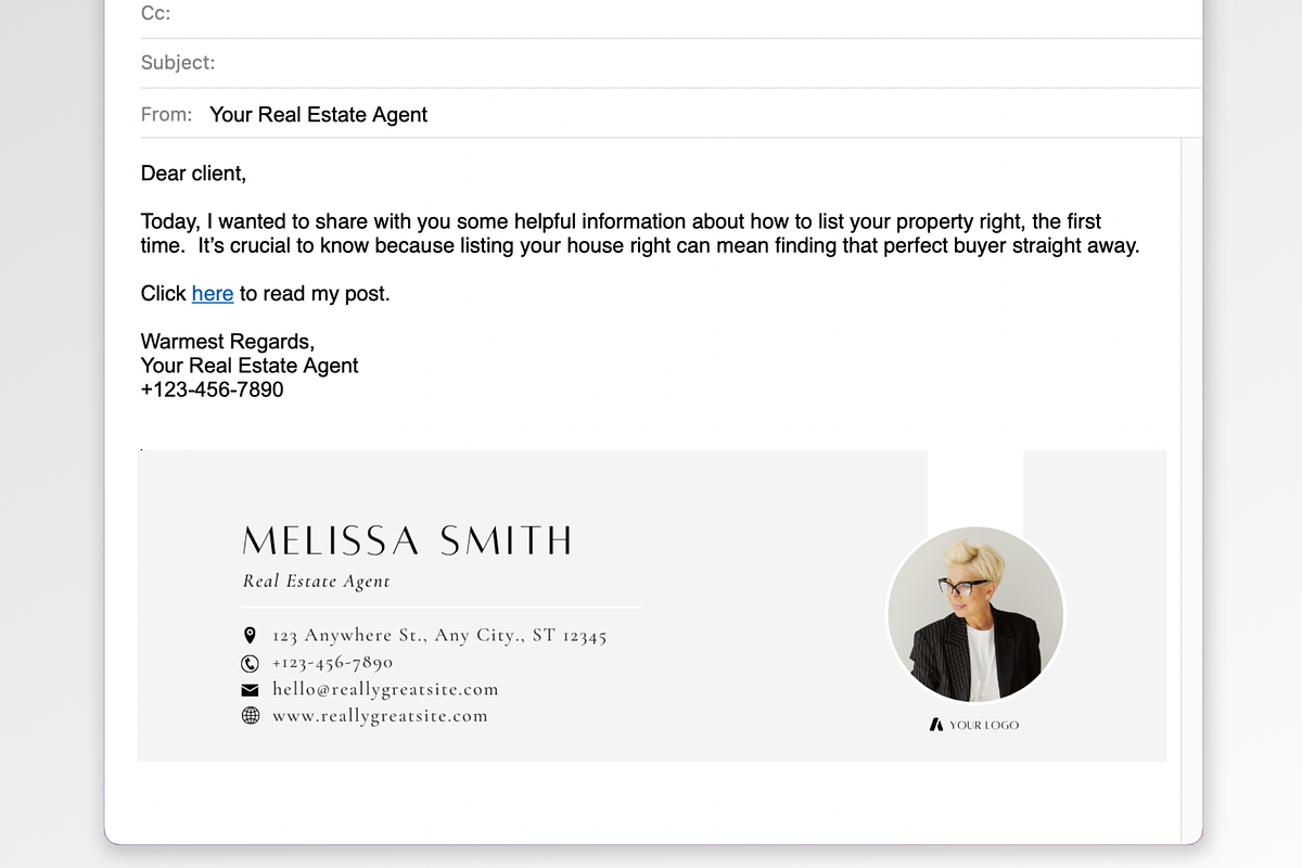 Real Estate Email Signature Template, a Marketing Template by ZoaniDesign (Photo 6 of 10)